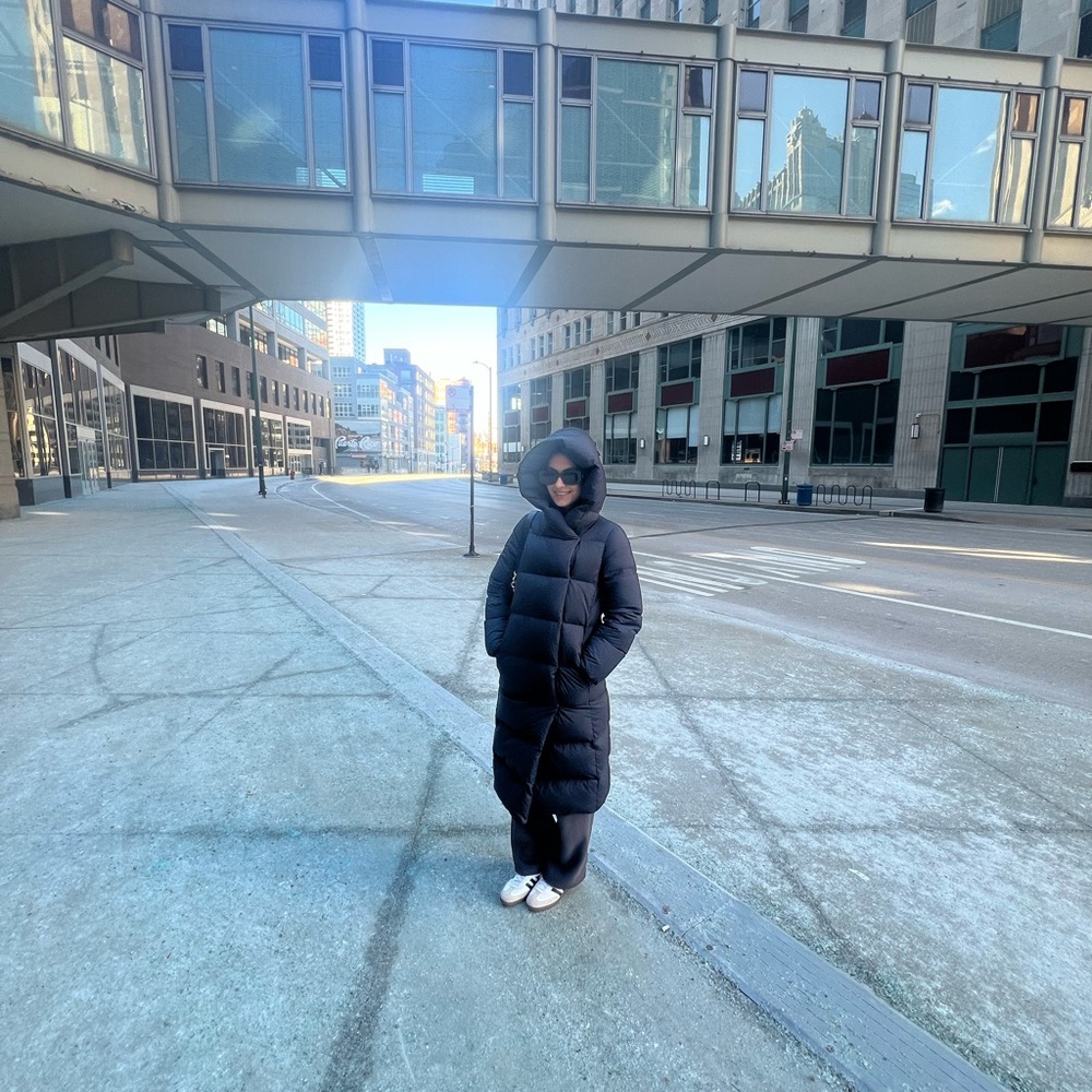 Long Black Duvet Puffer Coat